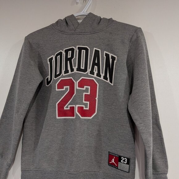 Jordan "23" Embroidered Number Hoodie Hooded Sweatshirt Heather Grey Size Medium - Picture 3 of 5